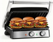 KEINVE Kontaktgrill Keramikschicht, 2000 W Panini / Sandwichmaker, 180°‑Öffnung
