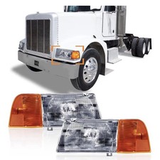 Headlight with Corner Lamp fit for Peterbilt 385/377 Pair With Corner Lamp