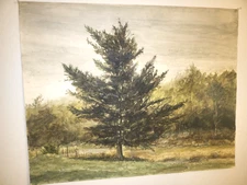 Pennsylvania Artist William J Greenwood Landscape Watercolor Painting, 1971
