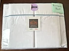 New White Bellino Italy Luxury Blue Piping Queen Sheet Set 100% Cotton Percale