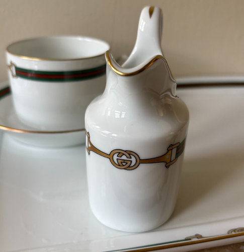 Juego completo de té o café Ginori para Gucci patrón ecuestre - Imagen 4 de 19