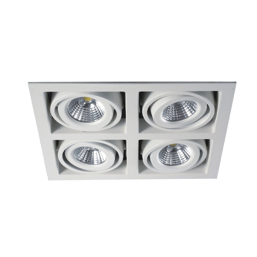 CLE LED Kardan Einbauleuchte YK4-HV weiß 4x 6,5W warmweiß 230V CLE LED Kardan Einbauleuchte YK4-HV weiß 4x 6,5W warmweiß 230V