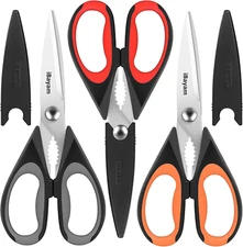 3-Pack 8.5"Kitchen Scissors All Purpose Heavy Duty with Protective Sheath, So...