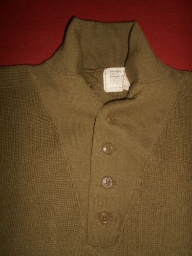 U.S.ARMY* : 1944 WWII ORIGINAL SWEATERS,HIGH NECK 'LARGE' MILITARIA 'never used' - Photo 1/24