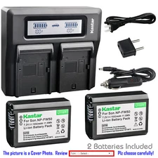 Kastar Battery LCD Dual Fast Charger for Sony NP-FW50 TRW ILCE-5000 Alpha a5000