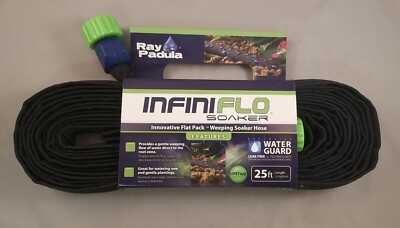 Infiniflo Garden Flat Soaker Drip Hose 1/2'' X 25 Ft Heavy Duty Lifetime Warranty