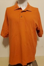 Eddie Bauer Orange Polo Shirt Large Cotton Blend Mens Short Sleeve