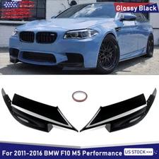 For 2011-2016 BMW F10 M5 Performance Front Bumper Lip Splitter Flaps Gloss Black