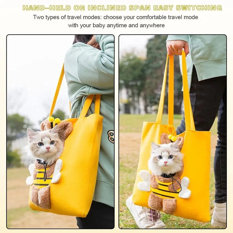 2PCS Pet Handbag Breathable Dog Cat Shoulder Bag Puppy Carrier Pouch Tote Travel - Image 4 of 4