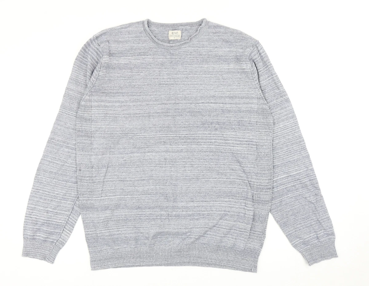 Matalan Mens Blue Round Neck Cotton Pullover Jumper Size M