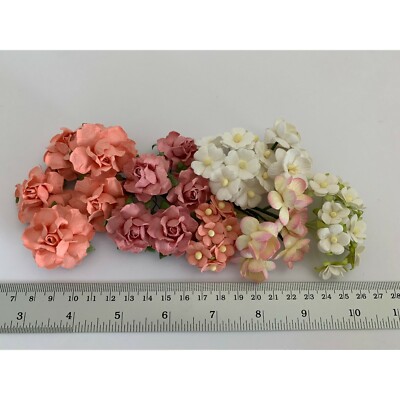50 Mixed Roses Cottage Cherry Blossom Craft Wedding Scrapbook Card-making DIY