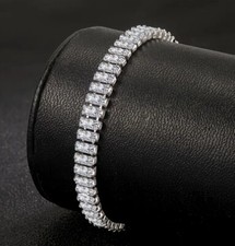 925 Sterling Silver Moissanite Bracelet, 6.89  