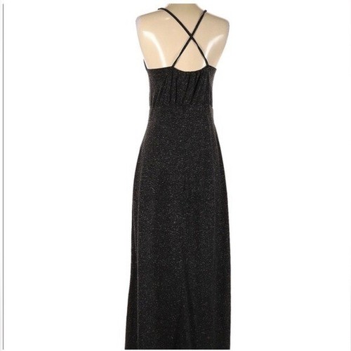 Ann Taylor Loft graues Maxikleid Strand mit hohem Ausschnitt klein - Bild 2 von 7