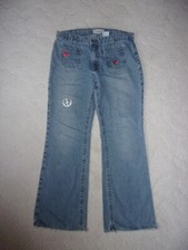 Vintage GAP FLARE Jeans Colorful Patches ~ Women's Size 12 Regular ~Made in USA