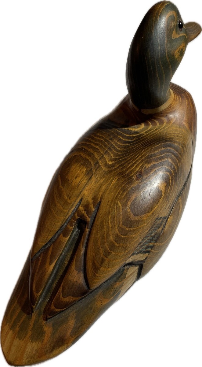 Tom Taber作 バードカービング作家 大型デコイ 木製 置物 Tom Taber Wood Carved Decoy Duck Signature Coll. | eBay