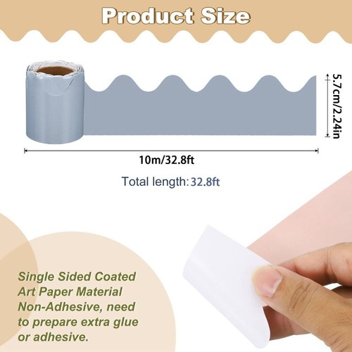 Waterproof Wavy Edge Paper for Classroom Bulletin Board Home Party - Picture 2 of 26