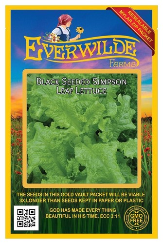 1 Oz Schwarzkümmel Simpson Blattsalat Samen - Everwilde Farms Mylar Samen Paket - Bild 1 von 3