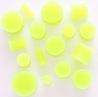 UV Silicone Ear Tunnels Plugs Flexible Gauges Glow Dark 1