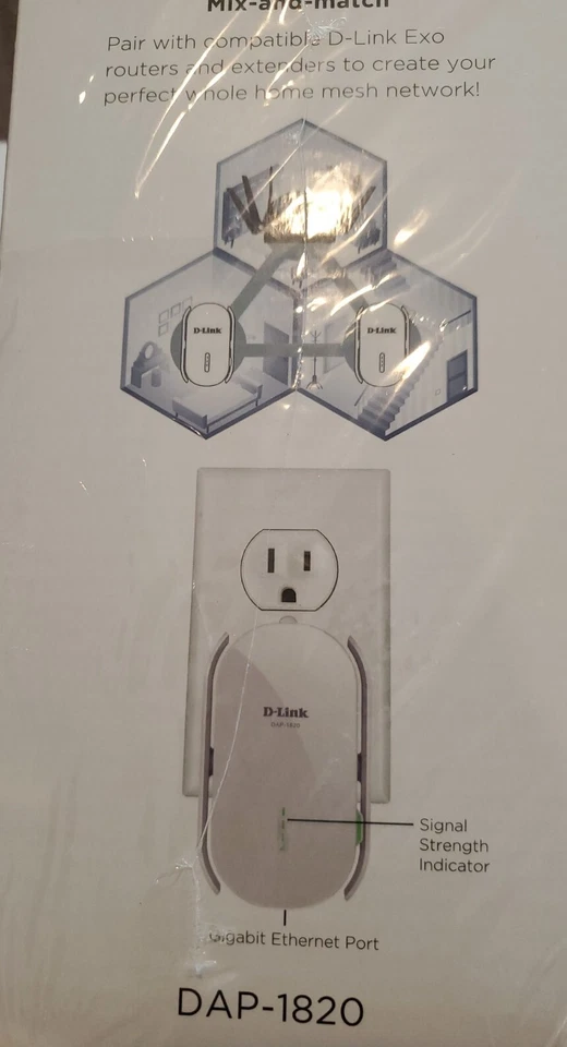 NEW*D-Link WiFi Range Extender Plug EXO Mesh AC2000 DAP1820 - Image 4 of 4