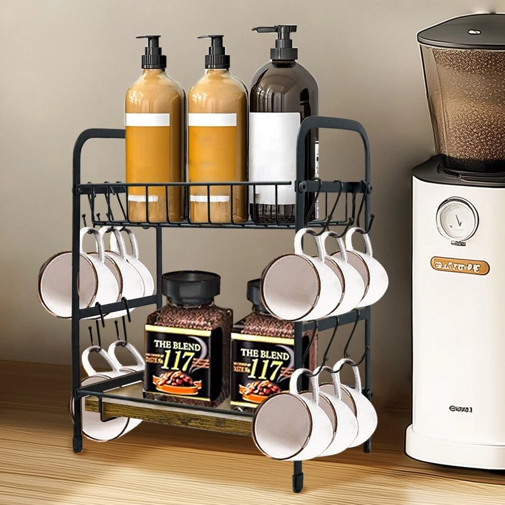 Coffee Mug Organizer Tree Holder 12 Hooks Storage Rack Stand Kitchen Organizer