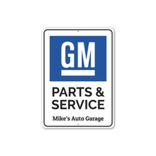 Gm Parts And Service Auto Garage Personalized Metal Sign