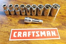 Craftsman 10 pc 1/4" Drive 6 pt. SAE Socket Set with 1 1/2" Extension