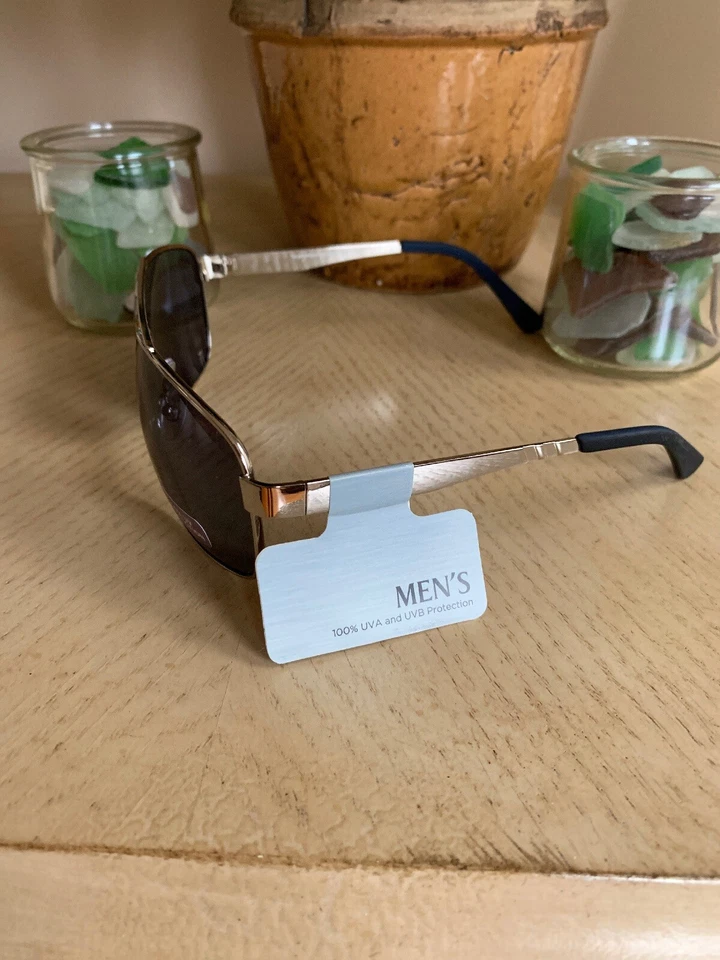 New Men’s Pilot Aviator Fashion Sunglasses Shades Retro Wrap Silver  Sports - Image 4 of 4