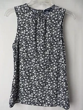 Chaps Skirt Set XS Elastic Waist Hem Ruffle Skirt Sm Sleeveless Top Navy #8253