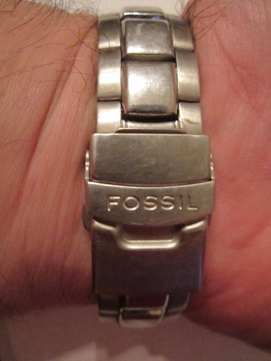 【希少・美品】FOSSIL Blue 100M防水 ブルー Fossil Blue Men's Stainless Steel, Vintage, Date,100 Meter