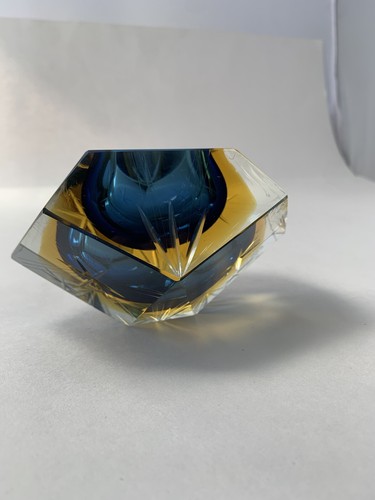 GLAS MURANO Flavio Poli ~ Untergetaucht Kobaltblau + Gold Aschenbecher Trinkset ITALIEN - Bild 18 von 24