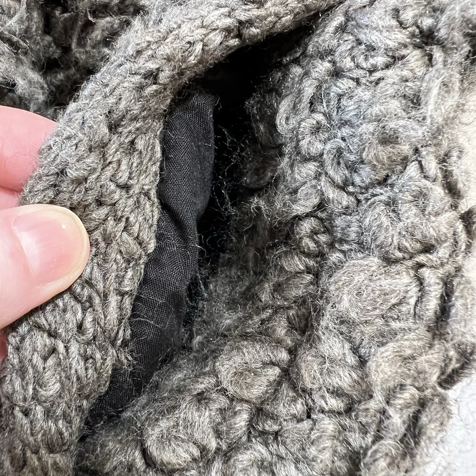 Chaleco IRO para mujer Catleen talla M 36 gris grueso oso de peluche a presión lujoso mafia esposa Foto 3 de 4