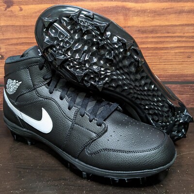 Nike Air Jordan 1 Mid TD Men's 12 Black White football