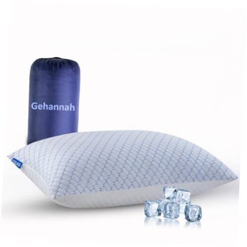  Oreiller de voyage - oreiller de camping compressible pour dormir, déchiqueté bleu moyen - Photo 1/7