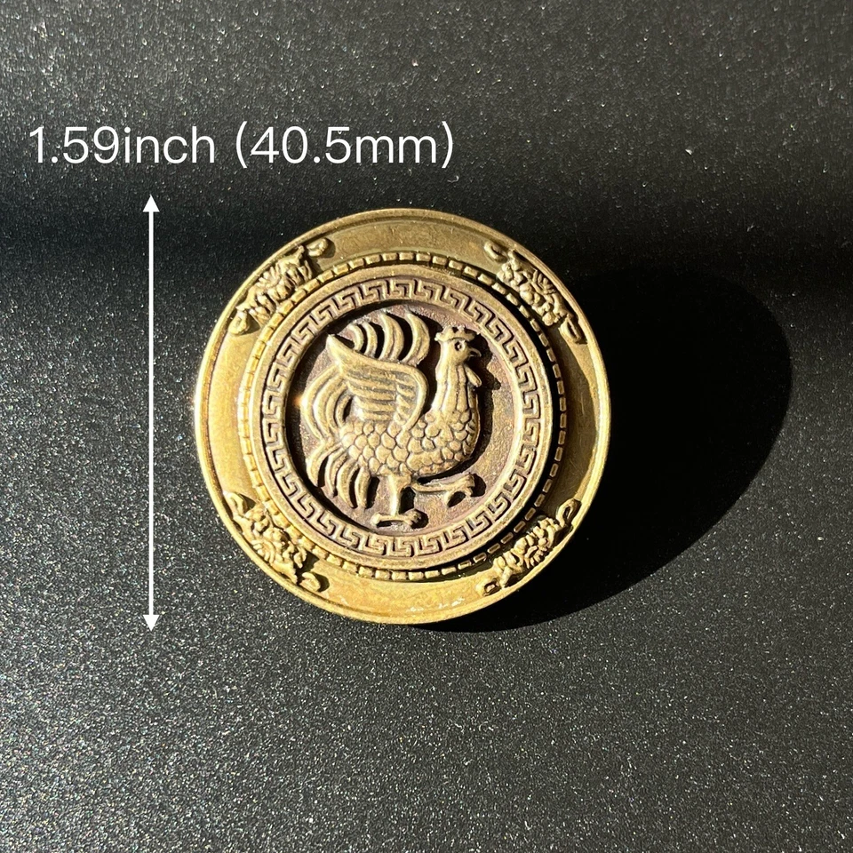 Collar de boda redondo de latón con relieve de gallo Balo Bolo lazo de cuero PU negro Foto 3 de 4