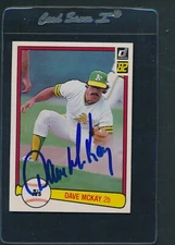 1982 Donruss #391 Dave McKay A's Signed Auto *37831