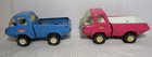 Lot Of 2 Vintage 1970’s Pressed Steel 9” Tonka Pickup Trucks Pink/Magenta & Blue
