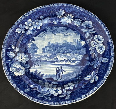 TAMS, ANDERSON & TAMS STAFFORDSHIRE BLUE 8 3/4'' SCENIC PLATE....1820
