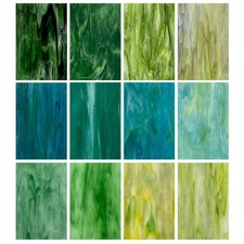 Unicoshape 12-Pack 6x4" Stained Glass Sheets Cathedral Vibrant Mosaic DIY Craft
