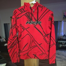 Polaris RZR Women's Small Red  Black Hoodie Sweatshirt Full Zip Front