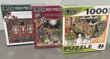 Lang Puzzle Lot 3 Christmas Nutcracker Nativity Noel Sleigh 1000 500 NEW