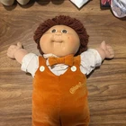 Vintage 1985 Cabbage Patch Kids Boy Doll red/brown Curly Hair Original Overalls