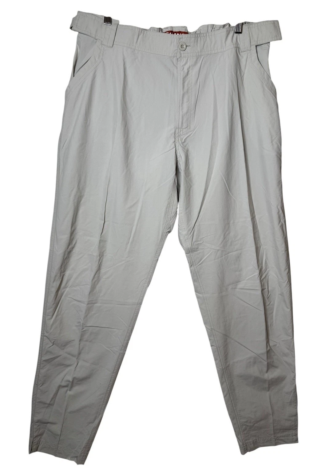 Simms Fishing Stretch Waist Nylon Pants Outdoor Beige Men's Size XXL Adjustable