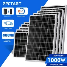 NEW Solar Panel 1000W Watt Monocrystalline PV Power 12V For Home RV Marine Car