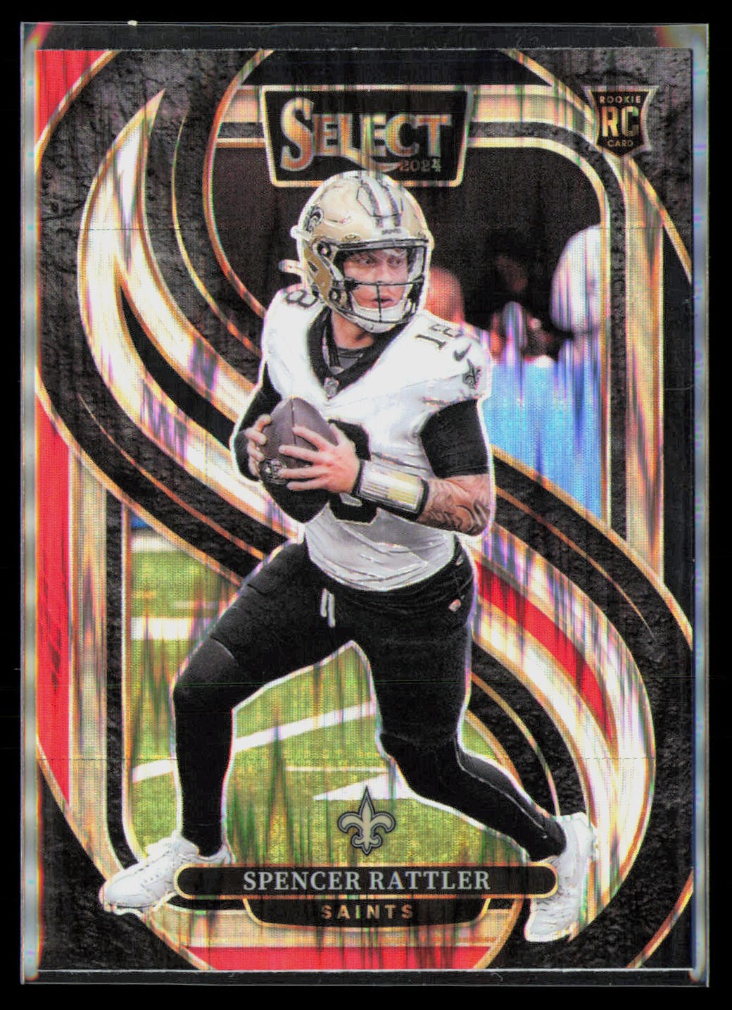 2024 Panini Select #130 Spencer Rattler Black & Red Prizm Shock