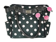 Carters Large Polka Dot Baby Diaper Tote Bag wStroller Loops  exterior Pockets