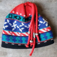 Igloos Wool Beanie Tassels  Beads Mixed Colorful Prints Unisex Snowboard Ski