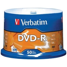 VERBATIM® 4.7 GB DVD-Rs (50 Pack)