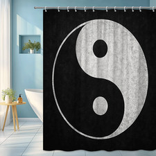 Yin Yang Black and White Shower Curtain - Modern Bathroom Decor