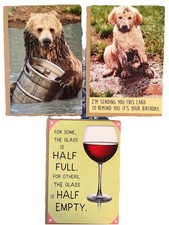 Assortment Pack Of 3 - Funny Animals Birthday Cards Humor with Envelopes Seal