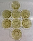 Vintage Federal Glass Amber/Yellow Madrid Depression Glass Berry Bowls Set Of 8